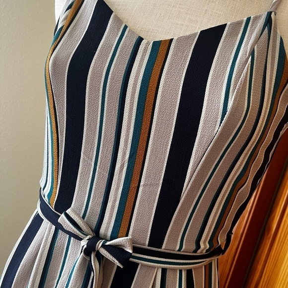 Monteau Small Stripe Tank Romper Jumper Ankle Length Cropped - Picture 4 of 8